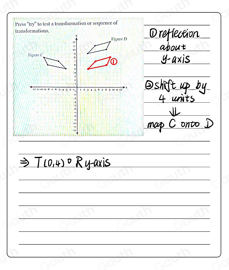 Press "try" to test a transformation or sequence of