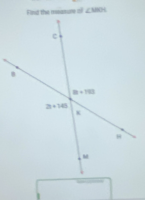 Find the measure of ∠ MKH