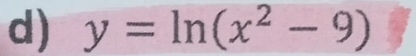 y=ln (x^2-9)