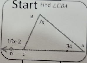 Start Find ∠ CBA