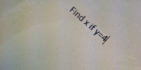 Find x i y=4|