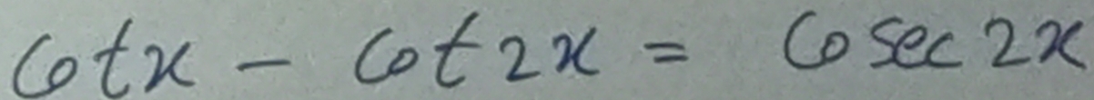 6tx-cot 2x=6sec 2x