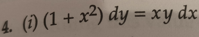 (1+x^2)dy=xydx