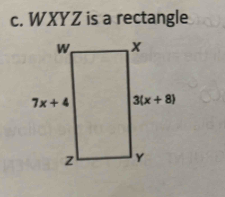 WXYZ is a rectangle