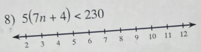 5(7n+4)<230</tex>