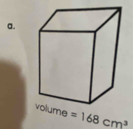 volume=168cm^3