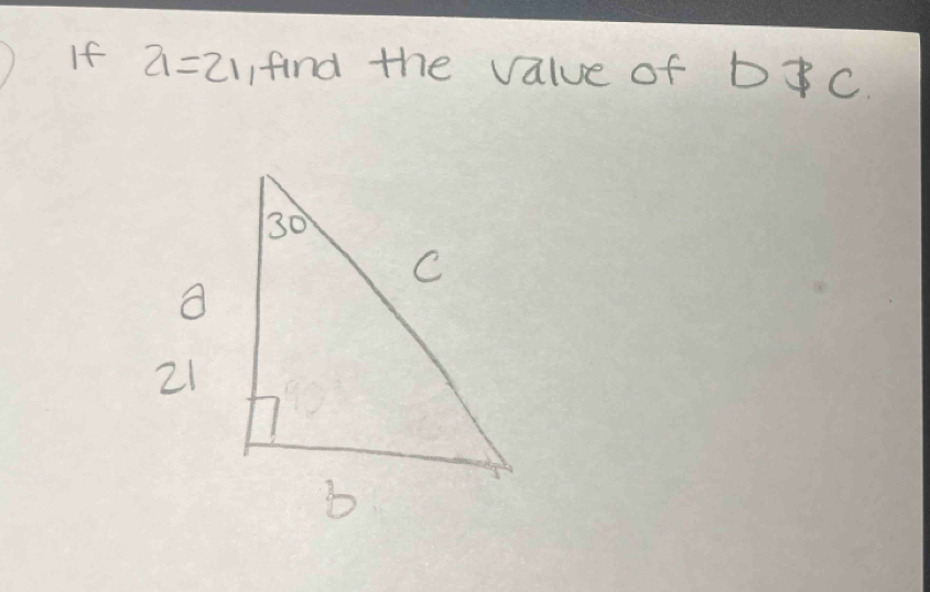 If 21=21 find the value of bc.