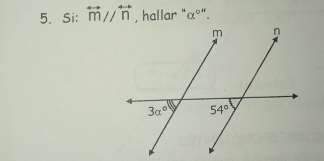 Si: overleftrightarrow m//overleftrightarrow n , hallar " alpha^(011).