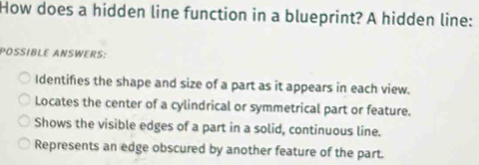 Solved: How does a hidden line function in a blueprint? A hidden line ...