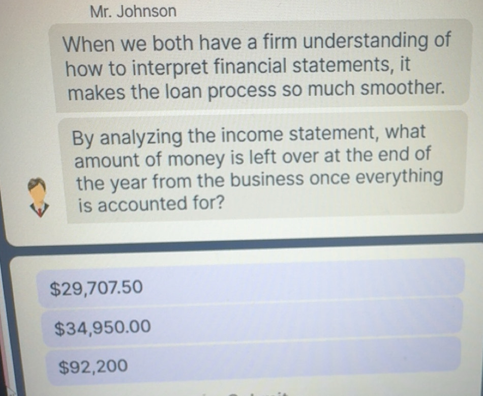 Solved: Mr. Johnson When we both have a firm understanding of how to ...