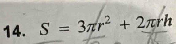 S=3π r^2+2π rh