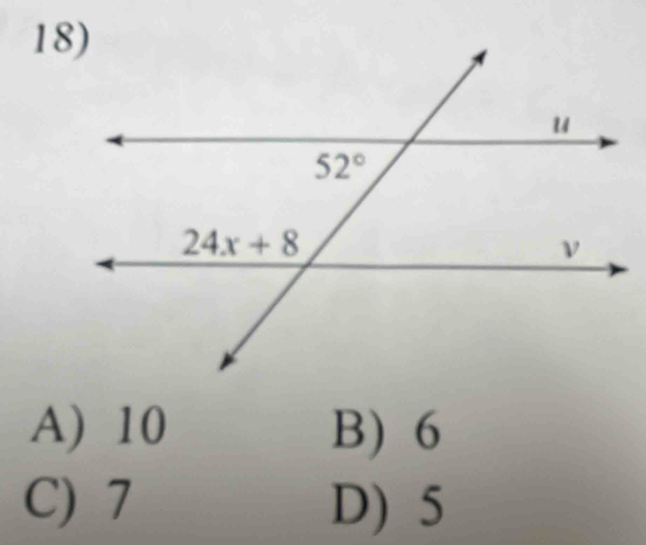 A) 10 B) 6
C) 7 D) 5