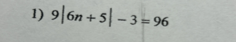 9|6n+5|-3=96