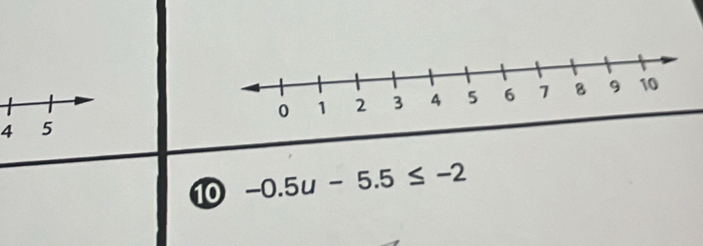 4 
10 -0.5u-5.5≤ -2