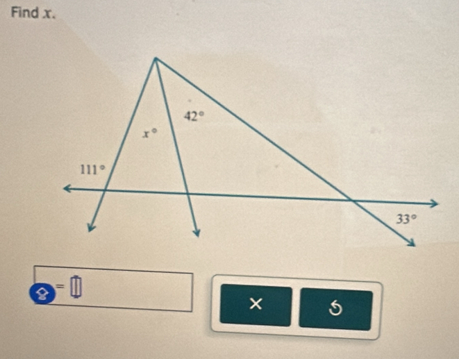 Find x.
 enclosecircle3=□