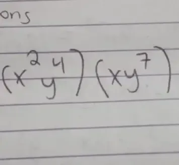 ons
(x^2y^4)(xy^7)