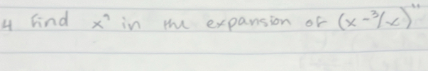 Find x^9 in wu expansion of (x-3/x)^11