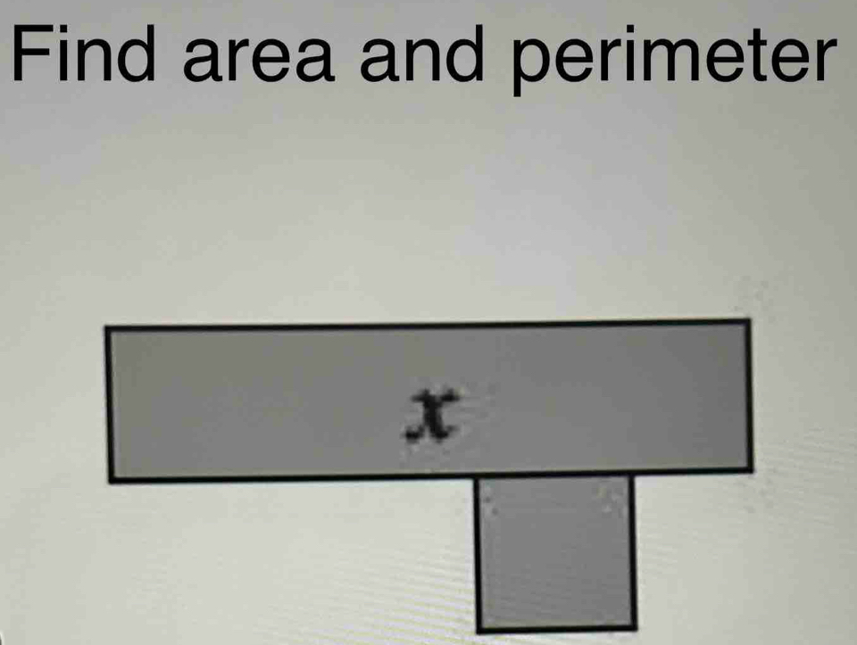 Find area and perimeter
x