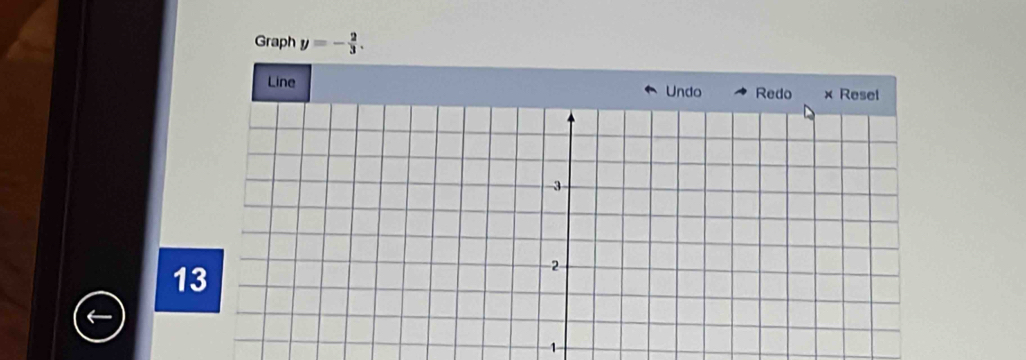 Graph y=- 2/3 . 
13 
1