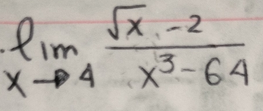 limlimits _xto 4 (sqrt(x)-2)/x^3-64 