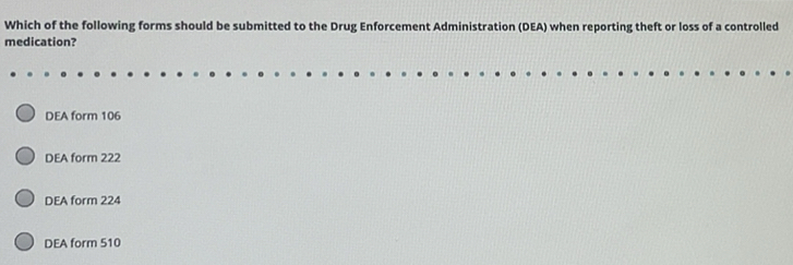 Solved: Which of the following forms should be submitted to the Drug ...