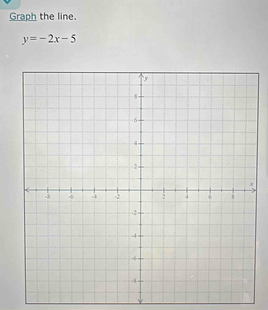 Graph the line.
y=-2x-5