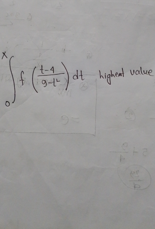 ∈tlimits _0^(xf(frac 1-4)9-t^2)dt highet value
b^2