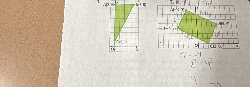 B(4,9)
A(0,9)
C(0,1)
x