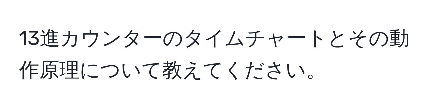 13進カウンターのタイムチャートとその動作原理について教えてください。