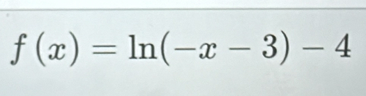 f(x)=ln (-x-3)-4