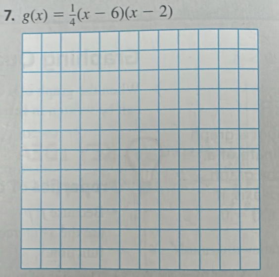 g(x)= 1/4 (x-6)(x-2)