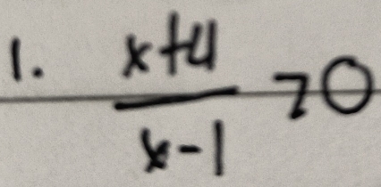  (x+4)/x-1 >0