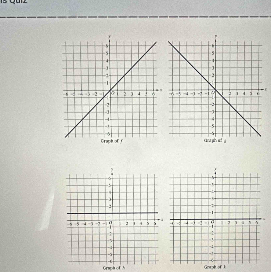 x
Graph of h Graph of k