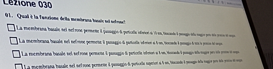 Risolto:Lézione 030 01. Qual è la funzione della membrana basale nel ...