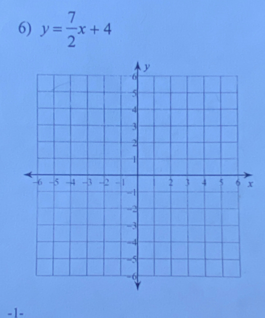 y= 7/2 x+4
-1 -