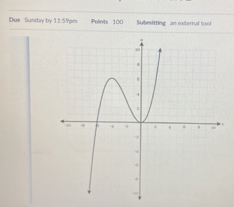 Due Sunday by 11:59 pm Points 100 Submitting an external tool