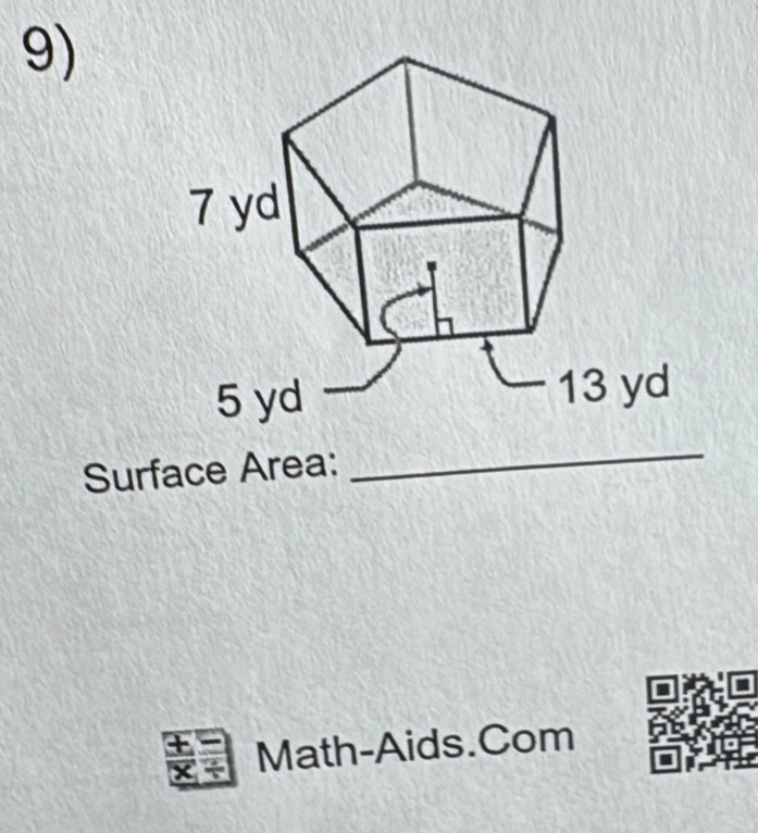 Surface Area: 
_ 
Math-Aids.Com