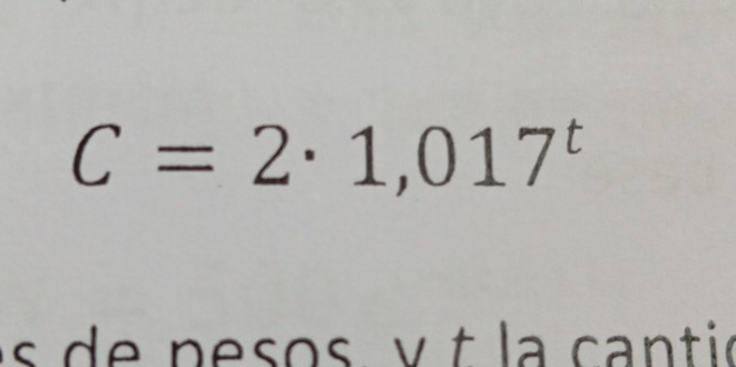 C=2· 1,017^t
a e p e so s v t la can tic