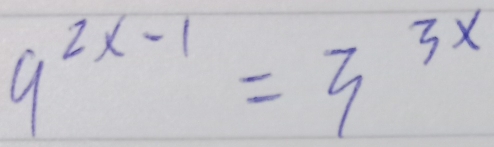 9^(2x-1)=3^(3x)