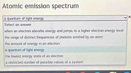 Atomic emission spectrum 
×