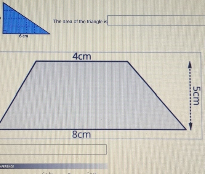 The area of the triangle is □ 
IFERENCE
C=2x