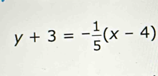 y+3=- 1/5 (x-4)