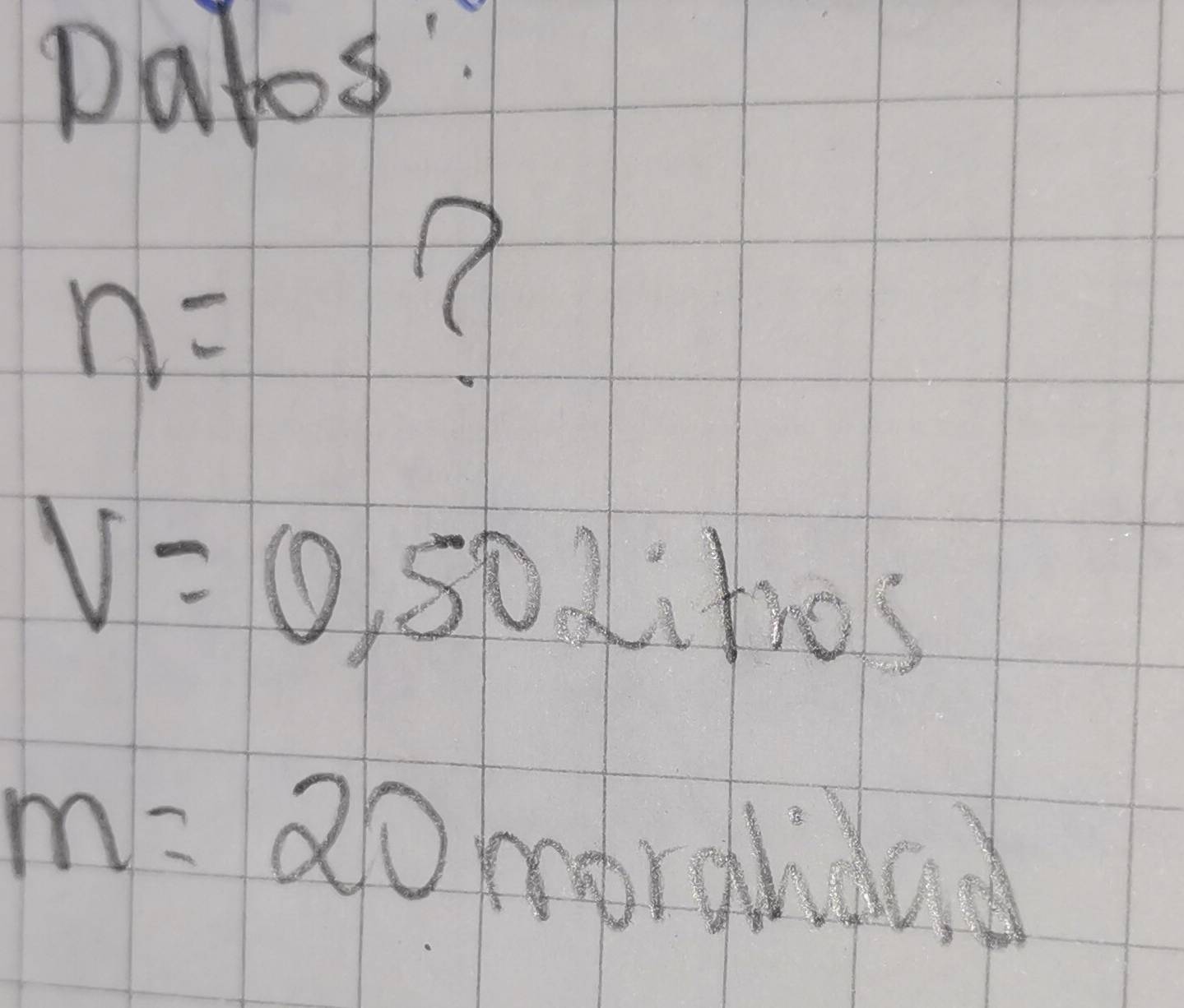 patos
n=
V=0.50 Lihos
m=20 moralida