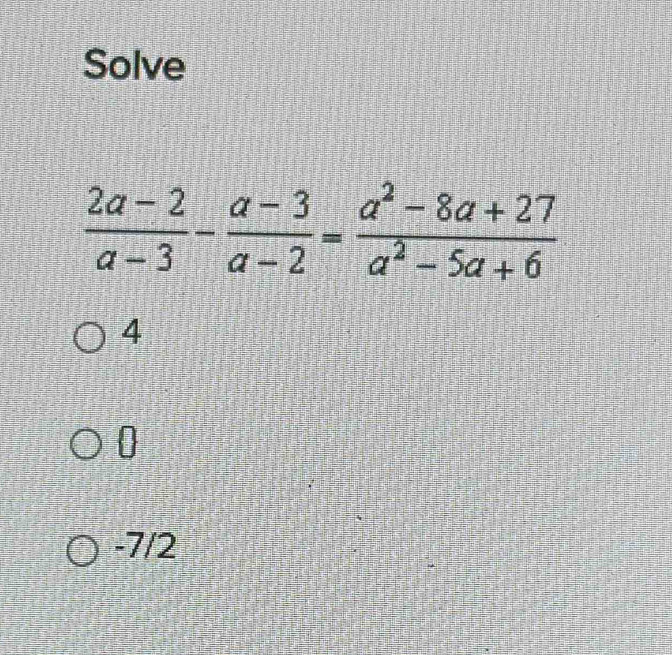 Solve
4
0
-7/2