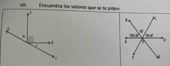 Encuentra los valores que se te piden: