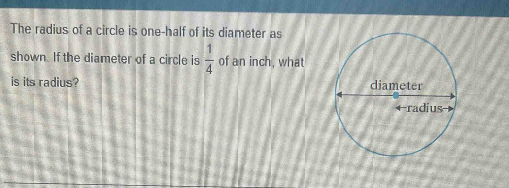 Solved: The radius of a circle is one-half of its diameter as shown. If ...