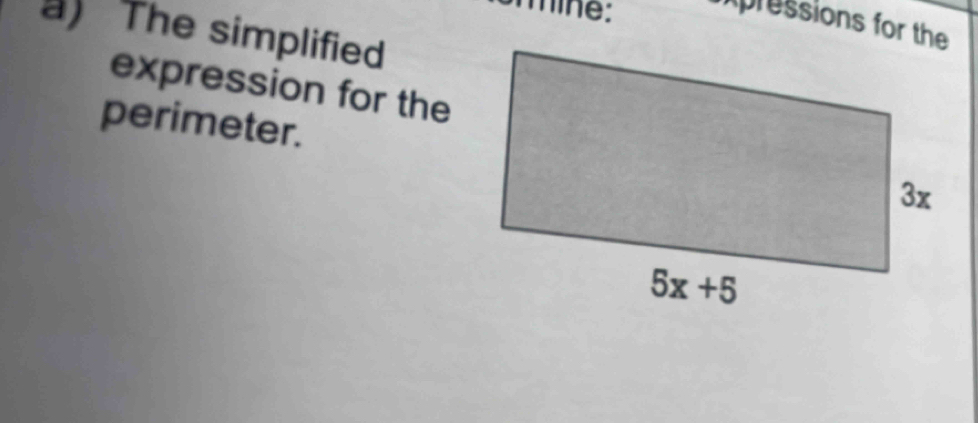 mine: mpressions for the
) The simplified
expression for the
perimeter.