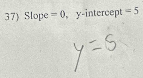 Slope =0 , y-intercept =5