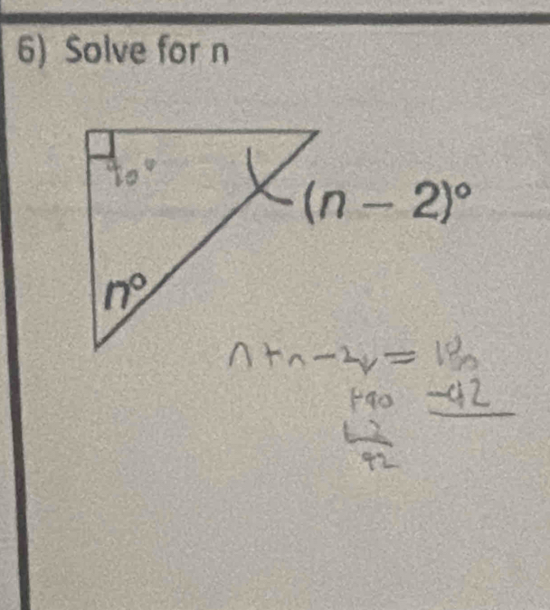 Solve for n