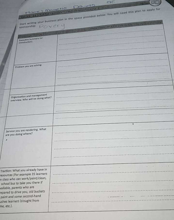 9C 
Fame 3 Mace la s 
beet B contndrs on following pagel 
below. You will need this plan to apply for 
are yServ 
* 
Traction 
resource 
in class w 
school 
vailable, 
repared 
paint a 
shes le 
_ 
me, etc. 
_